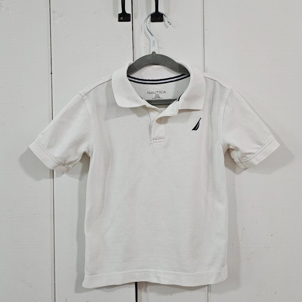 Nautica Boys White Polo Shirt XS - 4